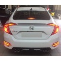 Oled Garaj Honda Civic FC5 İçin Uyumlu Difüzör 4 Egsoz Görünümlü Gri  Silver