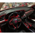 Oled Garaj Honda Civic FC5 İçin Uyumlu Uyumlu Gösterge Kaplama Kırmızı