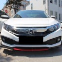 Oled Garaj Honda Civic FC5 İçin Uyumlu Makyajlı Kasa 4 Parça Ön Lip Kırmızı